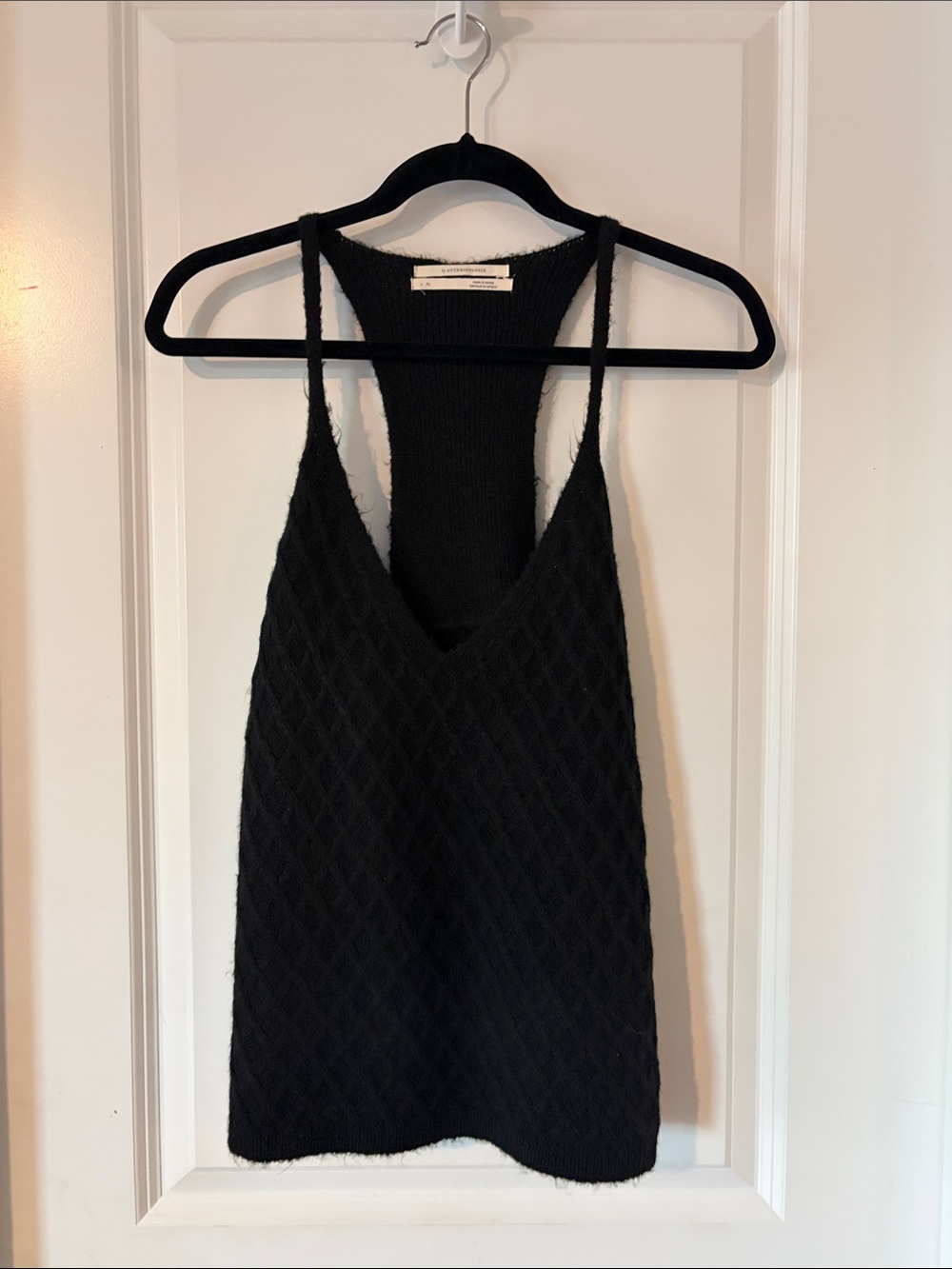 Anthropologie Black Knit Racerback Tank